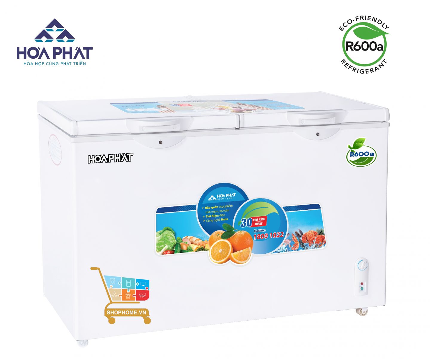 TỦ ĐÔNG HÒA PHÁT 352 LÍT HCF 666S1D2