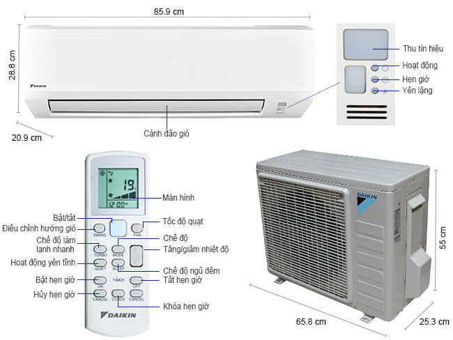 Máy lạnh Daikin 1 HP FTV25BXV1V9 nhập khẩu nguyên chiếc từ Maylaysia