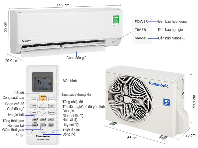 Máy lạnh Panasonic CU/CS-N9WKH-8 nhập khẩu nguyên chiếc từ Malaysia