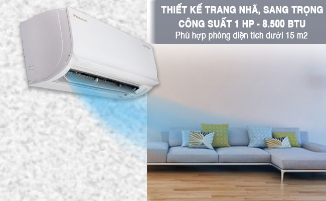 Máy lạnh Daikin Inverter thiết kế trang nhã, công suất 1 HP