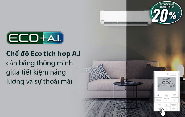 Máy lạnh Panasonic Inverter 1 HP CU/CS-U9XKH-8 - chế độ Eco tích hợp công nghệ A.I