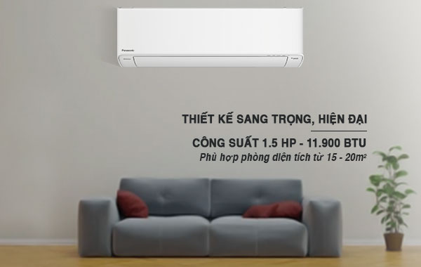 Máy lạnh Panasonic Inverter 1.5 HP CU/CS-U12XKH-8 - Thiết kế tối giản và sang trọng, công suất làm lạnh 1.5 HP