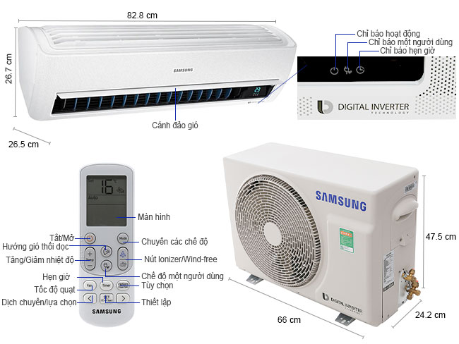 Máy lạnh Samsung Inverter AR10NVFXAWKNSV 