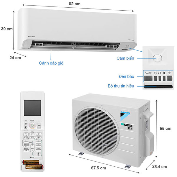 Máy lạnh Daikin Inverter 1.5 HP FTKZ35VVMV - Nhập khẩu nguyên chiếc từ Thái Lan