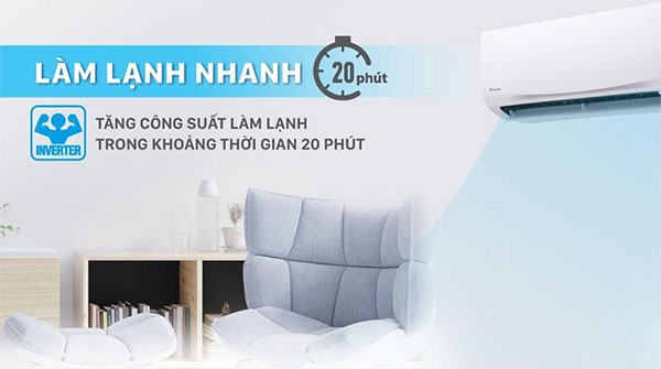 Máy lạnh Daikin Inverter 2.5 HP FTKY60WVMV - Làm lạnh nhanh Powerful