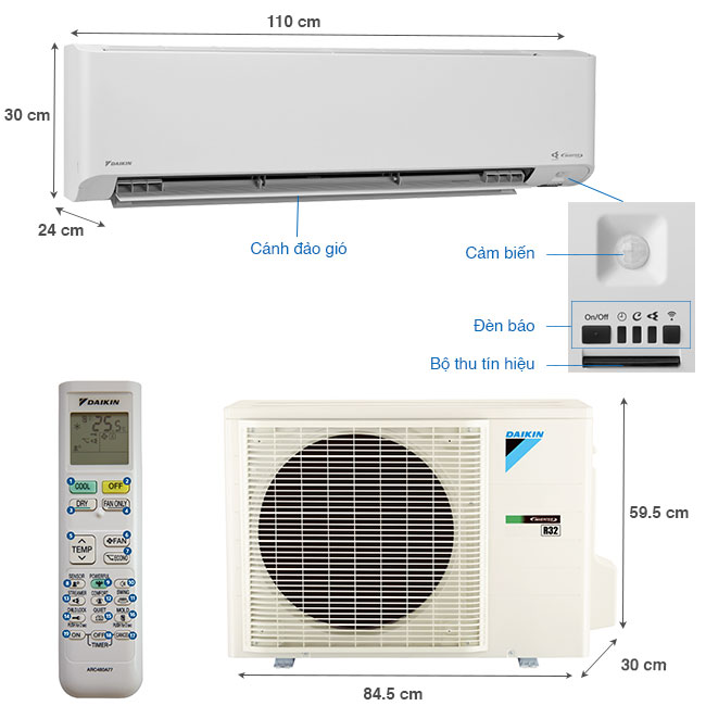 Máy lạnh Daikin Inverter 2.5 HP FTKY60WVMV - Nhập khẩu nguyên chiếc từ Thái Lan