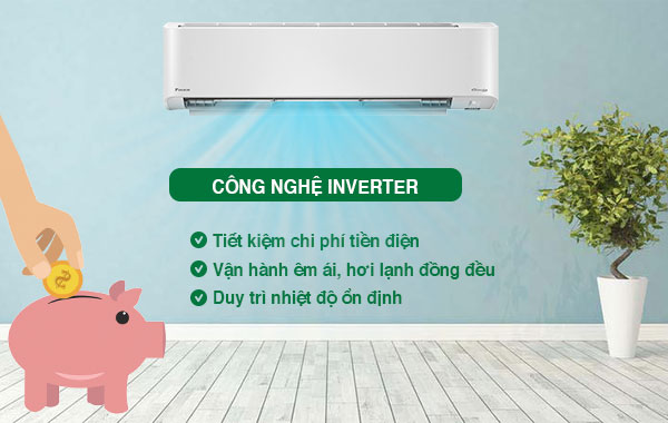 Máy lạnh Daikin Inverter 3 HP FTKZ71VVMV - Công nghệ Inverter tiết kiệm đến 66% điện năng