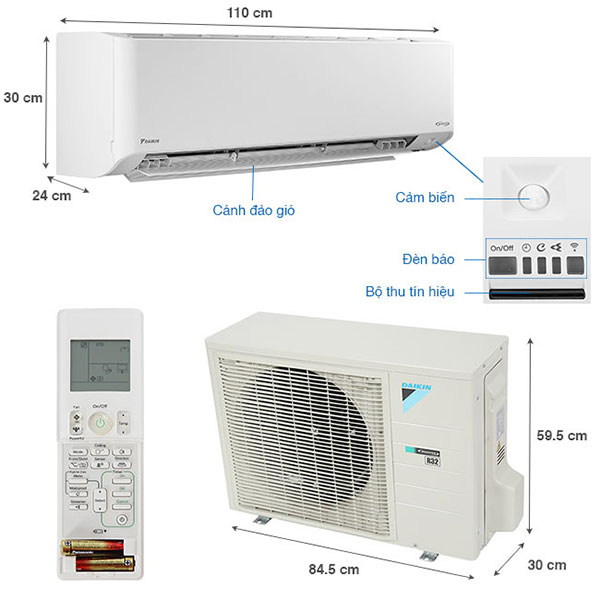 Máy lạnh Daikin Inverter 3 HP FTKZ71VVMV - Nhập khẩu nguyên chiếc từ Thái Lan