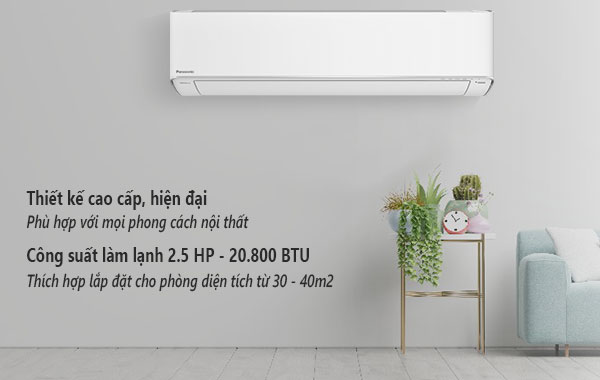 Máy lạnh Panasonic Inverter 2.5 HP CU/CS-XU24XKH-8 - kiểu dáng cao cấp và hiện đại, công suất làm lạnh 2.5 HP