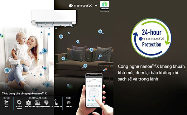 Máy lạnh Panasonic Inverter 2.5 HP CU/CS-XU24XKH-8 - Công nghệ nanoe-X ức chế hiệu quả các chất ô nhiễm