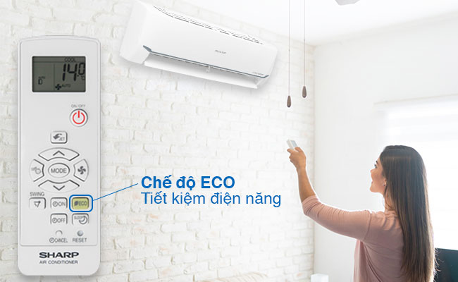 Máy lạnh Sharp AH-X9XEW - chế độ Eco tiết kiệm điện