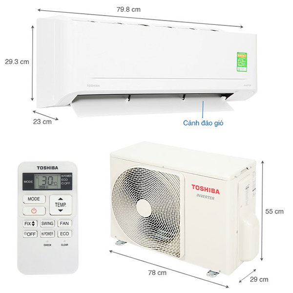 Máy lạnh Toshiba Inverter 2 HP RAS-H18C4KCVG-V - Nhập khẩu nguyên chiếc từ Thái Lan